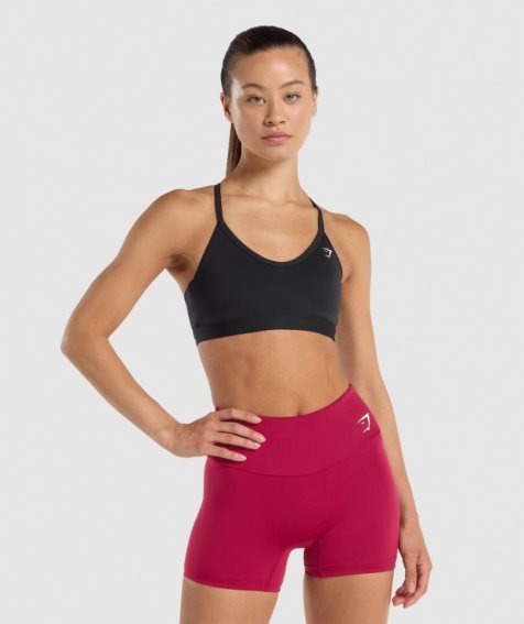 Women's Gymshark V Neck Sports Bra Black | CA 15A8N6